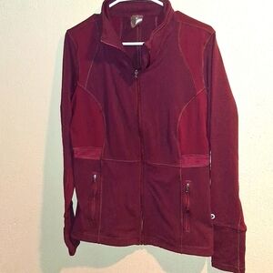 Calia Carrie Underwood Dark Red Long Sleeve Workout BurgendyTop L